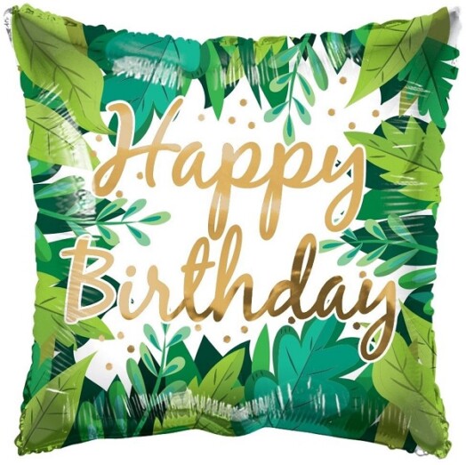 18 Inch ECO Birthday Foliage Foil Balloon