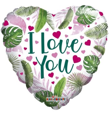 18 Inch ECO Love Hearts & Leaves Foil Balloon