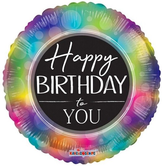 18 Inch Happy Birthday To You Rainbow Foil Balloon