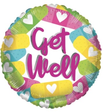 18 Inch ECO Get Well Band Aids Foil Balloon