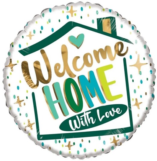 18 Inch ECO Welcome Home with Love Foil Balloon