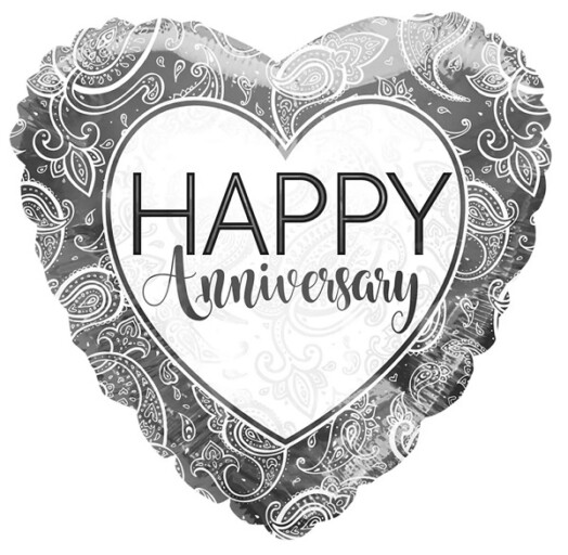 18 Inch ECO Anniversary Ornaments Silver Foil Balloon