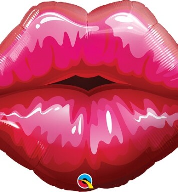Big Red Kissey Lips Super Shape Foil Balloon