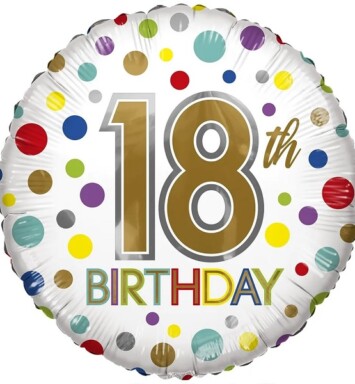 18 Inch ECO Birthday Age 18 Foil Balloon