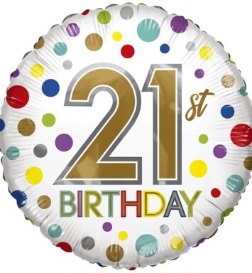 18 Inch ECO Birthday Age 21 Foil Balloon