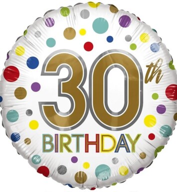 18 Inch ECO Birthday Age 30 Foil Balloon