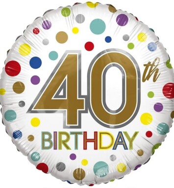 18 Inch ECO Birthday Age 40 Foil Balloon