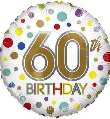 18 Inch ECO Birthday Age 60 Foil Balloon