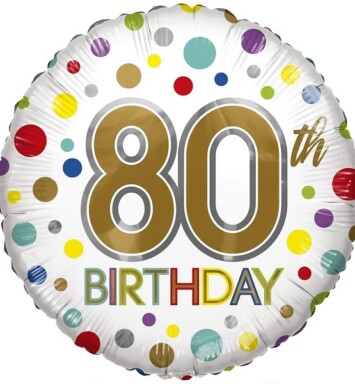 18 Inch ECO Birthday Age 80 Foil Balloon