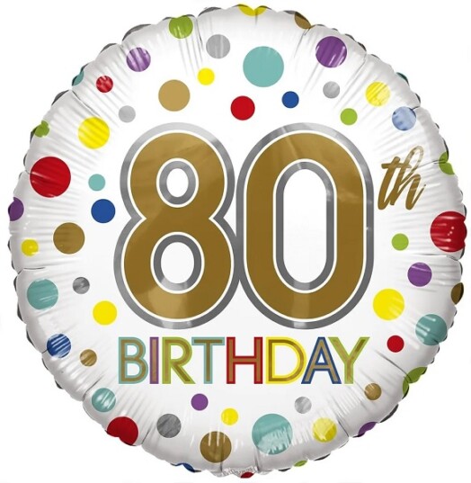 18 Inch ECO Birthday Age 80 Foil Balloon