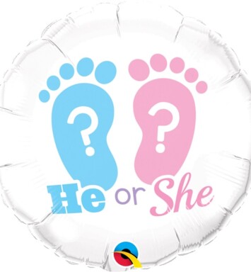 18" He or She? Footprints Foil Balloon