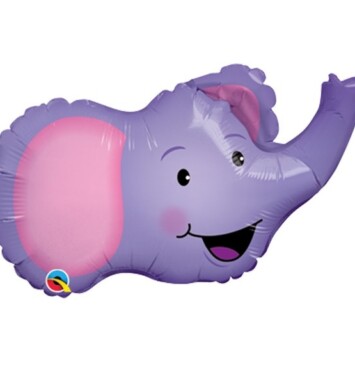 Unpackaged 14 Inch Mini Elated Elephant Foil Balloon