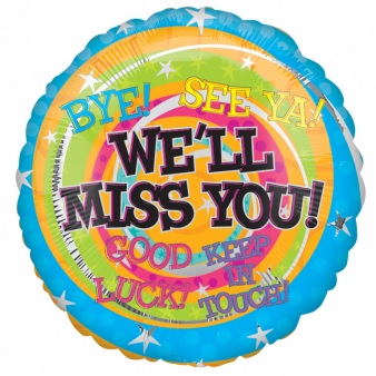 17 Inch We'll Miss You Messages Foil Balloon