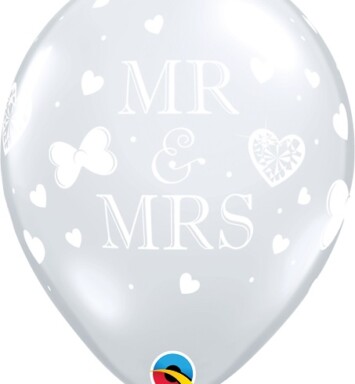 11 Inch Mr. & Mrs. Diamond Clear Latex