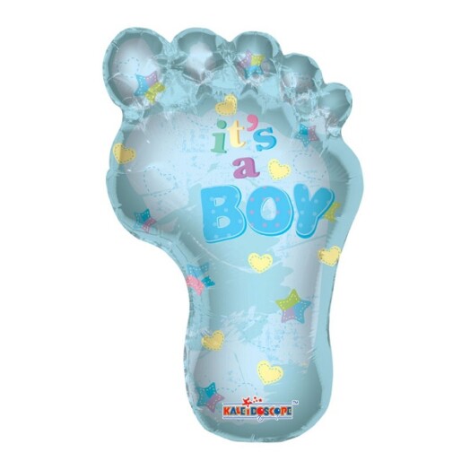 36" Baby Boy Footprint Super Shape Balloon