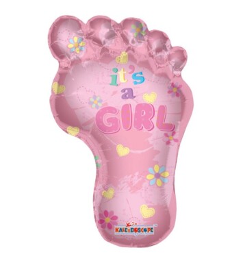 36" Baby Girl Footprint Super Shape Balloon