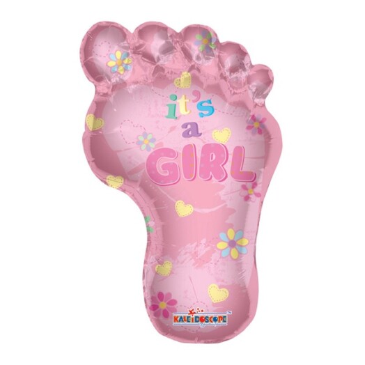 36" Baby Girl Footprint Super Shape Balloon