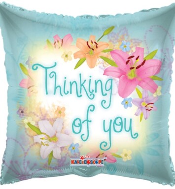 18" Thinking of You Spring Flowers Foil Balloon