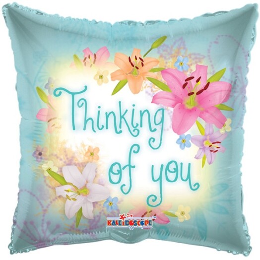 18" Thinking of You Spring Flowers Foil Balloon