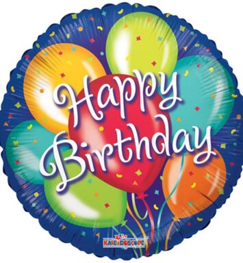 18" Blue Birthday Balloons Foil Balloon