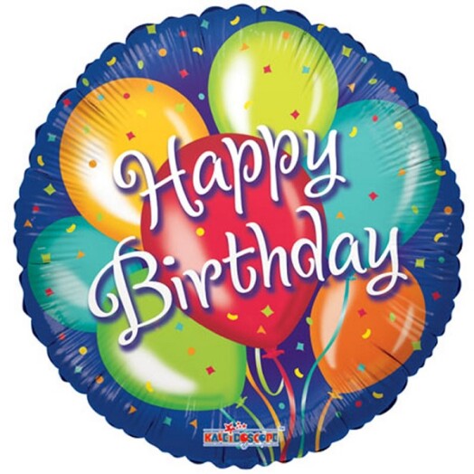 18" Blue Birthday Balloons Foil Balloon