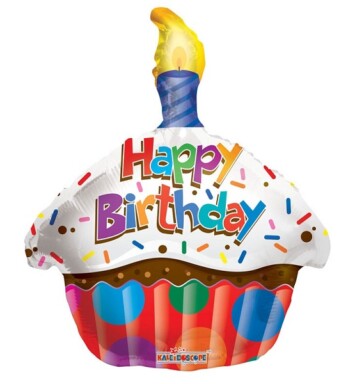 18" Birthday Cupcake Foil Balloon