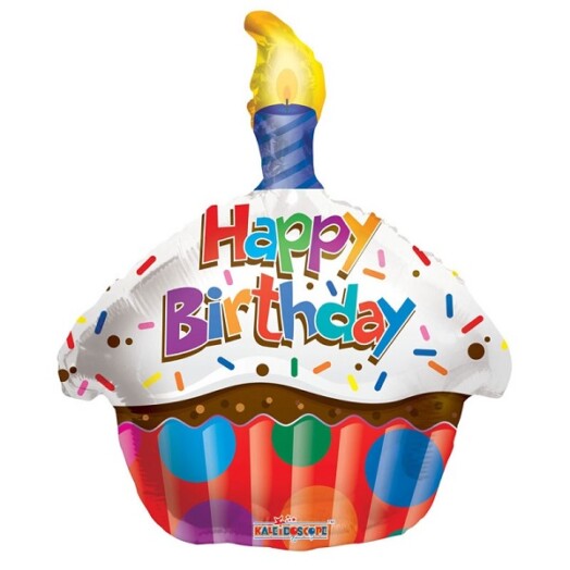 18" Birthday Cupcake Foil Balloon