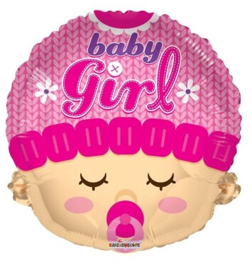 18" Baby Girl Head Foil Balloon