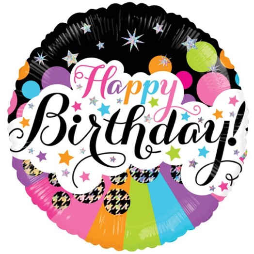 18" Happy Birthday Little Stars Foil Balloon