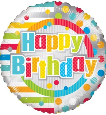 18" Unisex Happy Birthday Foil Balloon