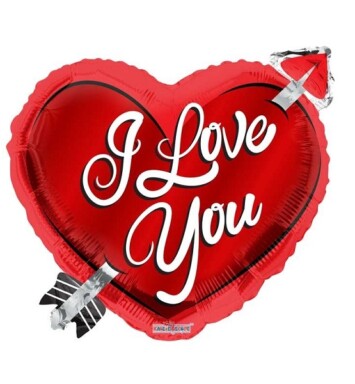 18" Love Heart with Arrow Foil Balloon