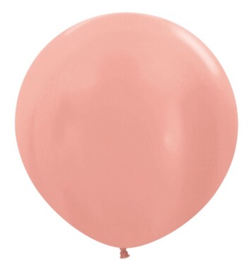 24 Inch Metallic Pearl Rose Gold Latex Balloons 3ct