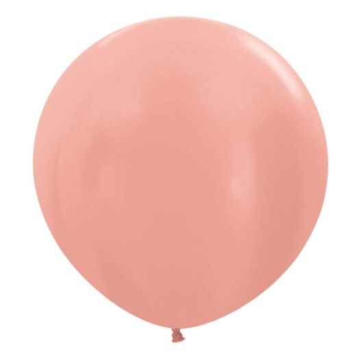 24 Inch Metallic Pearl Rose Gold Latex Balloons 3ct