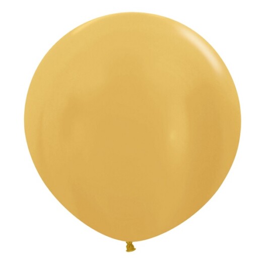 24 Inch Metallic Pearl Gold Latex Balloons 3ct