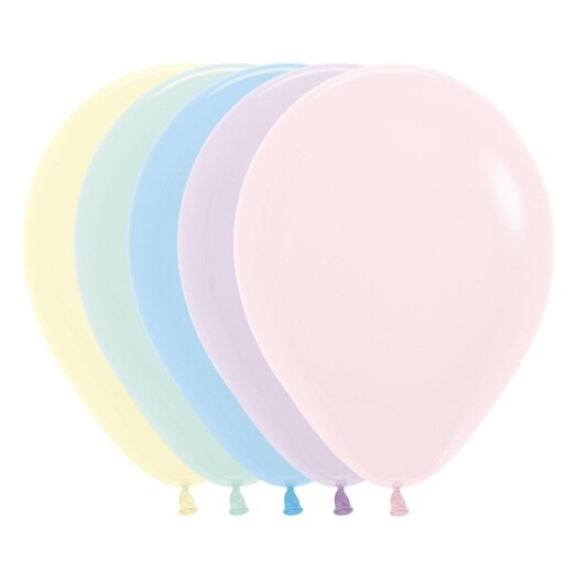 5 Inch Pastel Matte Assortment Latex Balloons 100ct