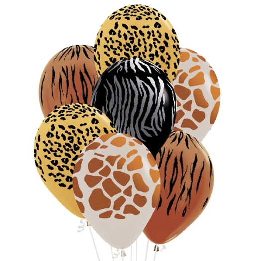 12 Inch Animal Print Latex Balloons