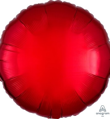 Unpackaged 18" Metallic Round Foil Balloon - Red