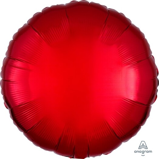 Unpackaged 18" Metallic Round Foil Balloon - Red