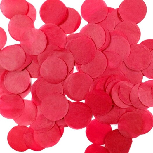 100g Red Round Tissue Paper Confetti - 25mm