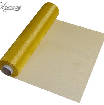 29cm x 25m Eleganza Sheer Organza Gold