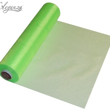 29cm x 25m Eleganza Sheer Organza Lime Green