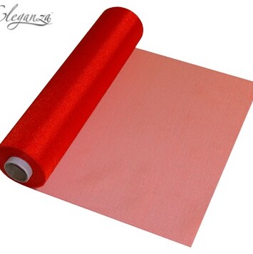 29cm x 25m Eleganza Sheer Organza Red