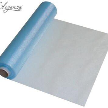 29cm x 25m Eleganza Sheer Organza Light Blue