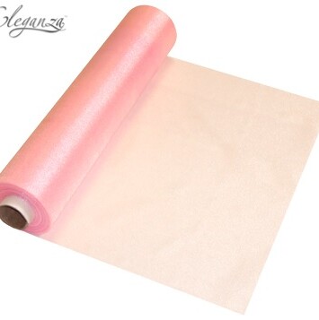 29cm x 25m Eleganza Sheer Organza Soft Pink