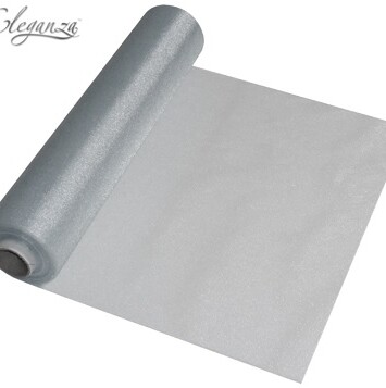 29cm x 25m Eleganza Sheer Organza Silver