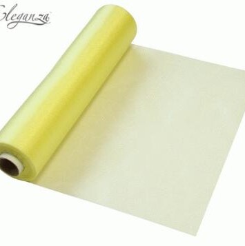 29cm x 25m Eleganza Sheer Organza Pale Yellow