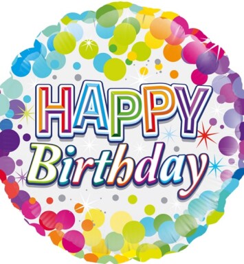 18 Inch Colourful Confetti Birthday Foil Balloon