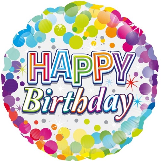 18 Inch Colourful Confetti Birthday Foil Balloon