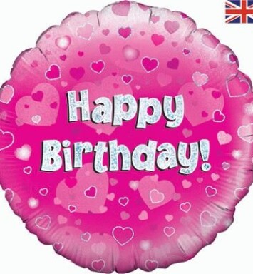 18" Happy Birthday Pink Foil Balloon