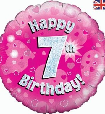 18" 7th Birthday Pink Foil Balloon